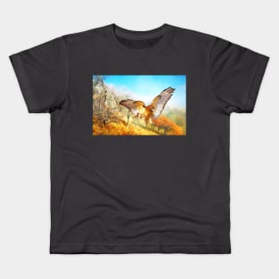 Red-tail Hawk in Autumn Kids T-Shirt